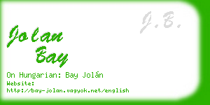jolan bay business card